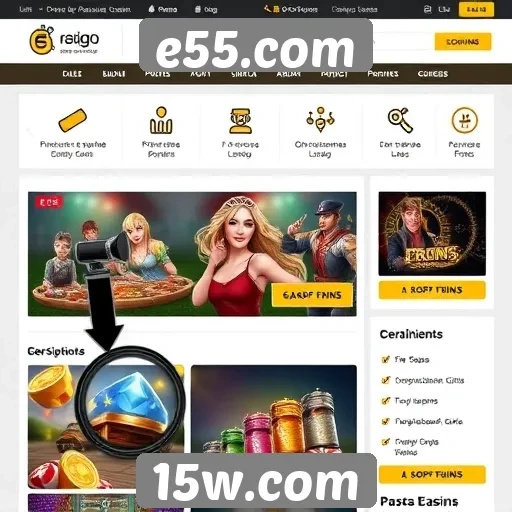 Acessibilidade do site e55.com para jogadores iniciantes